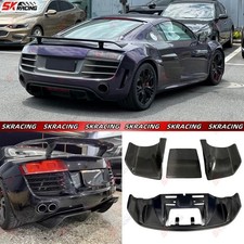 Carbon Fiber/Glossy Black Rear Bumper Diffuser Lip Fits 2008-2015 Audi R8 V8 V10 picture
