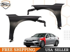 Fits 2022-2025 Honda Civic Front Left &Right Side Fenders Panel Set Black picture