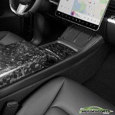 Fit 17-23 TESLA Model 3/Y Carbon Fiber 3K Centre Console Side Panel Matte Black picture