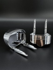 Vintage Yankee Metal Products Chrome Twin Post Fender Mirrors Pair 1950s Hot Rod picture