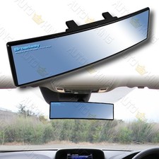 UNIVERSAL CONVEX 300MM WIDE BROADWAY BLUE TINT INTERIOR CLIP ON REAR VIEW MIRROR picture