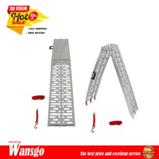 2pcs*7.5 ft Aluminum Arched Motorcycle Truck Lawn Folding Loading Ramps ATV/UTV picture