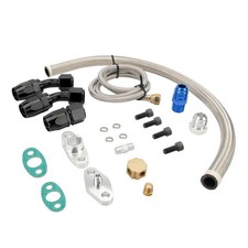 Turbo Charger Oil Drain Return Line Oil Feed Complete Kit For T3 T4 T70 GT35 T66 picture