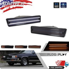 2X Smoke Front Bumper DRL Turn Signal Light For 1985-86 Oldsmobile Cutlass Salon picture