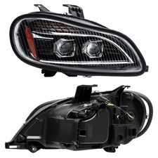 Headlights Left&Right Pair LED Assembly Set For 02-18 Freightliner M-2 M2 Black picture