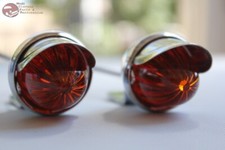 Custom Car Chevy Pickup Truck Chrome Outside Mini Marker Lights Amber Hot Rod picture