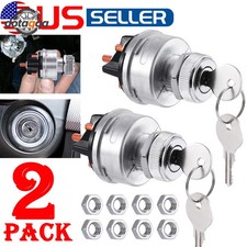 2-PACK Universal Ignition Switch With Key 4 Position 12V For Car Truck Tractor picture