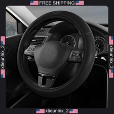 Skechers Memory Foam Leather Steering Wheel Cover 14.5-15 Inch Black picture