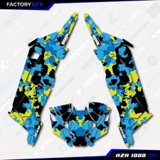 Blue & Yellow Distressed Graphics kit fits Polaris RZR XP 1000 4 Door 19-23 picture