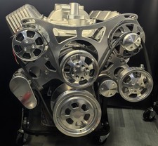 Big Block Chevy Polished Complete Serpentine Engine Pulley & Bracket Kit BBC LWP picture