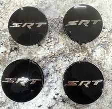 NEW 4x Gloss Black Center Caps fits SRT Hellcat 2528 Wheels Rims 63mm Charger picture