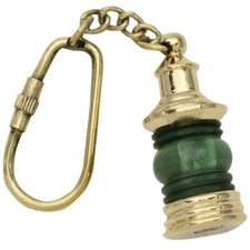 American Railroad Train Green Globe Lantern Keychain -Vintage Signal Collectible picture