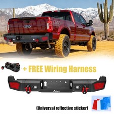 Aaiwa For 2017-2022 Ford F250 F350 Super Duty Rear Bumper with LED Lights D-Ring picture