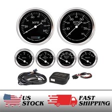 RT Classic 6 Gauge Set GPS Electrical Speedometer Tachometer 140MPH 8000RPM picture