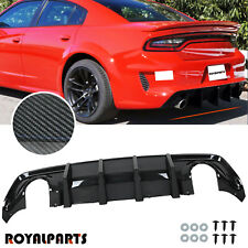 For 2020-2023 Dodge Charger Widebody Carbon Fiber Shark Fin Rear Bumper Diffuser picture