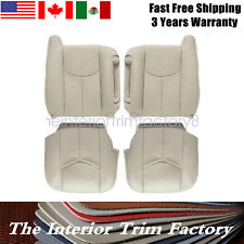 For 2003-06 Chevy Tahoe GMC Yukon Leather Both Side Bottom & Top Seat Cover Tan picture
