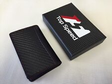 Men Glossy Black Carbon Fiber Soft Calf Leather Business & Credit Cards Wallet  picture