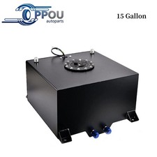 15 Gallon Black Coated Aluminum Racing/drifting Fuel Cell Gas Tank+level Sender picture