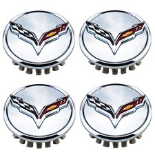 4Pcs Fit Wheel Center Cap Crossed Flags for C7 Corvette 23217059 68mm 2.7