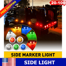 20/40/100pcs 3/4Round LED Bullet Clearance Side Marker Light Fit Truck Trailer