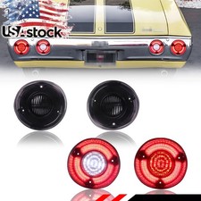 4X Smoked Red LED Rear Tail Light & White Backup Lenses For 1972 Chevy Chevelle picture