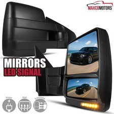 Towing Mirrors Fits 2004-2006 Ford F150 Truck Power Heated+LED Signal Lights picture
