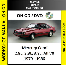 FORD MERCURY CAPRI 1979 - 1986 SERVICE REPAIR WORKSHOP MANUAL CD picture