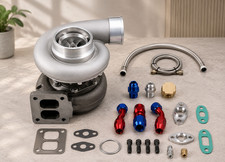 GT45 V-Band T4 Flange Turbo Charger 600+HP + Oil Drain Feed & Return Line kits picture