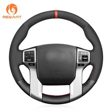 MEWANT Suede/PU Leather Custom Steering Wheel Cover Wrap for Toyota Tacoma 12-23 picture