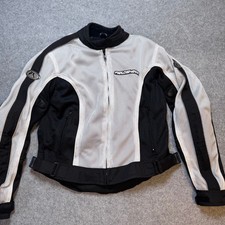 2003 Fieldsheer Mach Womens 12 Mesh Armored Motorcycle Jacket White Black picture