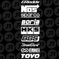 9 Car Automotive Sponsor Decals Pack JDM Drift Racing Sport Logos Aftermarket picture