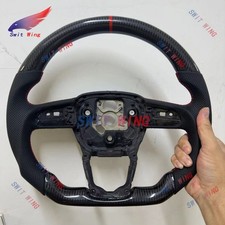 Perforated Leather Steering Wheel For Audi Q7 RSQ8 SQ7 2017+ Real Carbon Fiber picture
