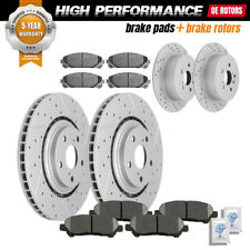 Front Rear Drilled Rotors + Ceramic Brake Pads for 2008 - 2014 Toyota Highlander picture