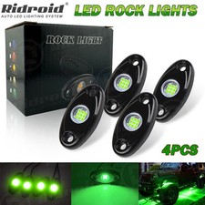 4 Pods Green LED Rock Lights Underbody Glow Lamp for Offroad SUV Pickup Truck picture