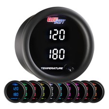 GlowShift Dual Digital Water, Oil, Trans Temp Gauge Kit w/ Sensor, 10 Color picture