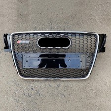 Chrome Frame Honeycomb Sport Mesh Rs5 Style Grille For 2008-12 Audi A5/S5 B8 8T picture