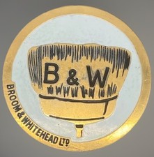 Antique Broom & Whitehead Ltd B&W British Coachbuilt 1920s Brass Enamel Badge picture