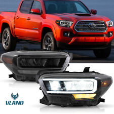 Pair Full LED Reflector Headlights Turn Signal For 2015-2022 Toyota Tacoma picture