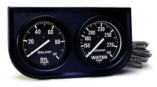 Auto Meter Autogage 2 Gauge Oil Press / Water Temp Black Console 2-1/16