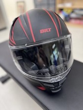 BILT CHARGER VIGOR MATTE BLACK MOTORCYCLE HELMET WITH RED ACCENT. picture