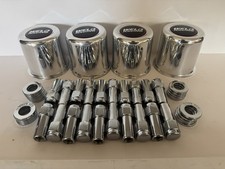 1 KIT OF 4 CAPS ALUMINUM CENTER 20 LUG NUTS  12 X 1.5  5 LUG WELD RACING  WHEELS picture