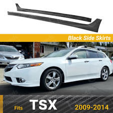 Fits Acura TSX 2009-2014 Type-S Style Unpainted Black PU Side Skirts Body Kits picture