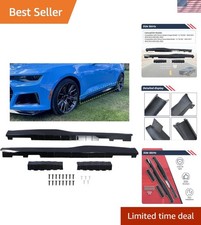 Side Skirts ZL1 Style Gloss Black Painted 1 Pair Compatible with Chevy Camaro... picture