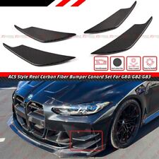 For 21-24 BMW G80 M3 G82 G83 M4 AC Style Carbon Fiber Bumper Canard Winglet Fins picture