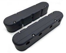 GM LS Valve Covers Aluminum Hidden Coils Smooth Top 2 Piece Design Black picture