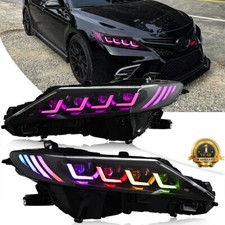 Pair RGB 8 Lens LED Headlights For Toyota Camry 2018-2024 Head Lamps Assembly picture
