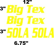 BIG TEX 50LA 50 LA Trailer DECALS  REPLACEMENT YELLOW picture