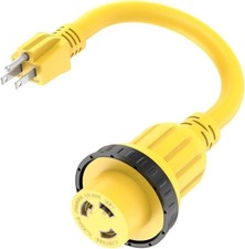 1Ft Marine rv power adapter cord nema 5-15P to L5-30R 30amp 125V twist Lock picture