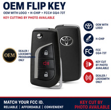 OEM Used RAV4 Flip Key GQ4-73T 89070-0R300 89070-0R380 Key Cut Available picture