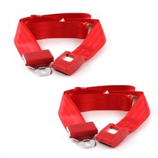 JP CJ/DJ 1971 - 1986  Standard 2pt Red Lap Bucket Seat Belt Kit - 2 Belts v8  picture